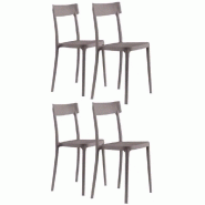 LOT DE 4 CHAISES CORSOCOMO EMPILABLES POLYPROPYLÈNE TAUPE