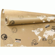 Papier cadeau kraft Mappemonde 0,70 x 50m