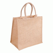 Sac cabas jute naturel 37+23x36cm - par 10