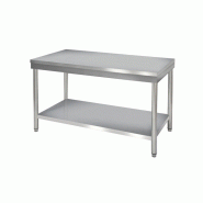 Table inox centrale avec étagère basse Référence: TC0860 Table inox centrale avec étagère basse Référence: TC0860