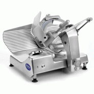 Trancheuse entièrement réalisée en alliage titré d'aluminium protégé par oxydation anodique - épaisseur réglable, lame 330 mm Trancheuse entièrement réalisée en alliage titré d'aluminium protégé par oxydation anodique - épaisseur réglable, lame 330 mm
