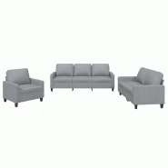 VidaXL Ensemble de canapés 3 pcs avec coussins Gris clair Tissu Modèle Nectar Horizon - 3201428