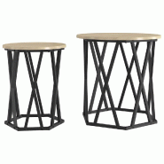 VidaXL Table basse 2 pcs Chêne Sonoma Bois d'ingénierie et acier Modèle Terra Urban - 868262