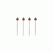 Aulica Piques apéritif cerise - lot de 4 - rouge 264901