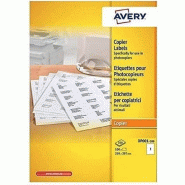 Avery - Boite de 100 Étiquettes Autocollantes multi-usages, Format 210 x 297 mm, Impression copieur, (DP001-100) - 3266557210973