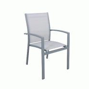 Avril Paris Lot de 10 Fauteuils empilables aluminium en textilène- grisANDRA - aluminium 3664380001827