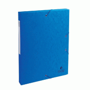 Boite de classement bleu 24x32cm dos 25mm - avec élastiques et étiquette de dos - A4