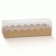 Boite pour macarons avec couvercle transparent 16x5x5cm - par 10