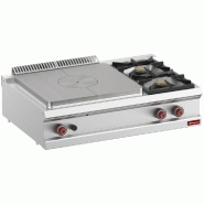 Cuisinière 2 feux droit + plaque coup de feu gaz - PG7/T2B11T-N