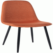 Décoshop26 - Chaise de salle à manger x1 design simple avec pieds en métal noir assise en tissu orange 10_0002072 - noir métal 3000250826556