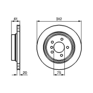Disque de frein Bosch 0986478763 - ventilé - arrière - boîte de 1 disque - 5 trous Disque de frein Bosch 0986478763 - ventilé - arrière - boîte de 1 disque - 5 trous