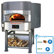 Four à pizza statique avec fonctionnement hybride à gaz et bois - morello forni - ligne fgi