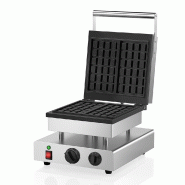 Gaufrier bruxellois simple - 2 gaufres 100x165 mm - 1800W - Thermostat et nettoyage facile Gaufrier bruxellois simple - 2 gaufres 100x165 mm - 1800W - Thermostat et nettoyage facile