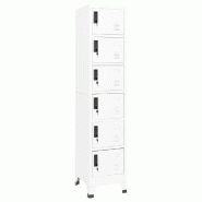 Helloshop26 - Armoire à casiers moderne 38 x 40 x 180 cm avec portes verrouillables blanc en acier blanc 02_0047006 - blanc acier 3000234542922