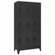 Helloshop26 - Armoire à casiers moderne 90 x 45 x 180 cm rangement sécurisé avec portes verrouillables en acier anthracite 02_0047019 - acier 30002