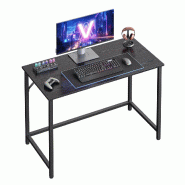 Helloshop26 - Bureau table poste de travail petite taille 100 x 50 x 75 cm pour bureau salon chambre assemblage simple métal style 12_0004683 - méta