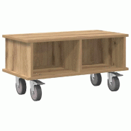 Helloshop26 - Meuble TV rectangle moderne avec rangement 68,5 x 35 x 35 cm en bois d'ingénierie chêne artisanal 02_0054746 - Bois massif 3000238641188