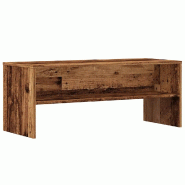 Helloshop26 - Meuble TV vintage en bois d'ingénierie avec grand espace de rangement 100 x 40 x 40 cm en bois vieux 02_0050674 - Bois massif 300023650