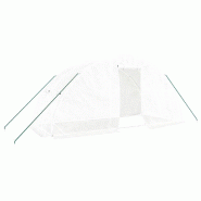 Helloshop26 - Serre tente abri plante fleur légumes avec cadre en acier 10 m² 5 x 2 x 2,3 m blanc 02_0044527 - 3000220206838