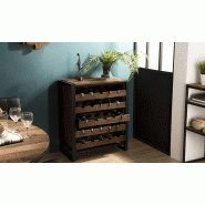 Meuble range bouteilles en teck recyclé - thekku - l75xp40xh90cm