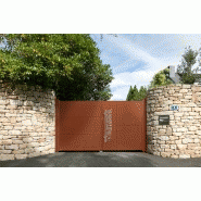 Portail battant lug / double vantaux / droit / plein / en aluminium_1