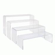 Présentoir gigogne rectangulaire - set de 4 - épaisseur 3mm - dimensions variées - transparent en PMMA