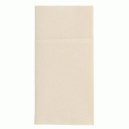 Serviette-étui pour couverts intissé ivoire 40x40cm - par 700