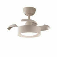 Ventilateur de plafond avec éclairage LED intégré de 22 W, pales rétractables en acrylique couleur sable, moteur CC de 40 W, diamètre 55 cm - Per Ventilateur de plafond avec éclairage LED intégré de 22 W, pales rétractables en acrylique couleur sable, moteur CC de 40 W, diamètre 55 cm - Per
