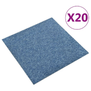 Vidaxl dalles de tapis de sol 20 pcs 5 m² 50x50 cm bleu 147316