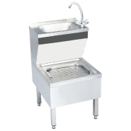 Vidaxl lavabo commercial de lavage des mains avec robinet inox 51116