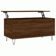 VidaXL Table basse Chêne marron 90x44,5x45 cm Bois d'ingénierie Modèle Atlas Scandinave - 830979
