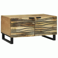 VidaXL Table basse Marron et Noir 80 x 50 x 40 cm Bois d'acacia massif Modèle Sirius Advance - 4017941