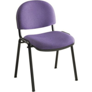 Chaise réunion et visiteur Prima - Tissu rembourré - Violet - Pieds Noir - lot de 4 Chaise réunion et visiteur Prima - Tissu rembourré - Violet - Pieds Noir - lot de 4
