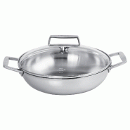 CRISTEL Plat sautoir en inox à 2 anses avec couvercle en verre  Ø24cm - gris Acier inoxydable 18/10 3358570187377