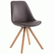 Décoshop26 - Chaise de cuisine salle à manger scandinave assise en PVC marron 4 pieds en bois forme carré clair 10_0003406 - marron 3000251565485 Décoshop26 - Chaise de cuisine salle à manger scandinave assise en PVC marron 4 pieds en bois forme carré clair 10_0003406 - marron 3000251565485