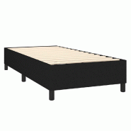 Décoshop26 - Sommier à lattes sur pieds cadre de lit 80x200 cm tissu noir TDL0206985 - noir 3001012732696