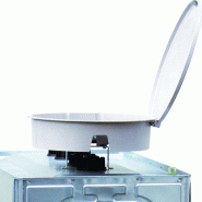 Entonnoir pour cuve à huiles usagées - finition polyester - grille conique métal amovible - diam. 57 cm - raccord PVC sortie 2"