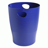 Exacompta - Réf. 45303D - Lot de 8 corbeilles à papier, poubelles ECOBIN BeeBlue avec poignées -Volume 15 litres - Dimensions 26,3 x 26,3 x 33,5 cm