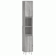 Helloshop26 - Armoire de bain moderne avec portes et étagères 30 x 30 x 190 cm style industriel en bois d'ingénierie sonoma gris 02_0048991 - gris