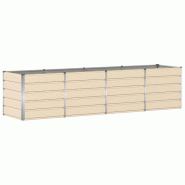 Helloshop26 - Jardinière moderne design industriel extérieur 240 x 80 x 75 cm en acier ivoire 02_0059150 - acier 3000240976247