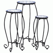 Helloshop26 - Lot de 3 tables mosaïque design extérieur bleu blanc 30 x 70 cm 25 x 60 cm 20 x 50 cm en céramique 02_0045921 - bleu Bois massif 3000 Helloshop26 - Lot de 3 tables mosaïque design extérieur bleu blanc 30 x 70 cm 25 x 60 cm 20 x 50 cm en céramique 02_0045921 - bleu Bois massif 3000