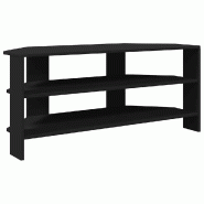 Helloshop26 - Meuble tv d'angle moderne avec rangement 102 x 40 x 45 cm finition mate en bois d'ingénierie noir 02_0054672 - noir Bois massif 3000238