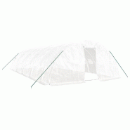 Helloshop26 - Serre tente abri plante fleur légumes avec cadre en acier 50 m² 10 x 5 x 2,3 m blanc 02_0044603 - blanc acier 3000220230451