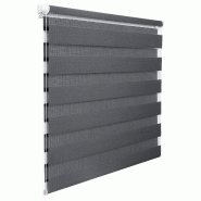 Helloshop26 - Store enrouleur zebra day and night rouleau double couche  45x150cm gris foncé 19_0000856 - gris polyester 3000246298985
