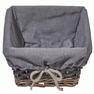 METRO PROFESSIONAL Corbeille à pain, saule/coton, 25 x 25 cm, carrée, grise - gris multi-matériau 338078
