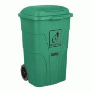 Poubelle à roulettes avec pédale 120L verte - 445 x 397 x 887 mm - JANTEX - vert plastique polypropylène 5050984775390