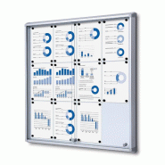 SHOWDOWN Displays Exposiciónate Vitrine Intérieure Verrouillable avec Portes Coulissantes 12x A4 SCSL12xA4 - argenté aluminium SCSL12xA4