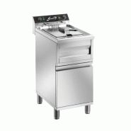 SOFRACA Friteuse inox électrique simple haut rendement 12 Litres, sur coffre 1 porte battante, 9000 W, 400 V - TRI - 3701188041164