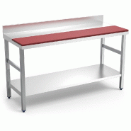 Table de préparation murale avec étagère, rouge Table de préparation murale fb.Rouge avec entraxe 1000x600x850 mm. Horemaq - 072002
