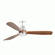 Ventilateur de plafond Ø1320 mm, pales noyer, acier nickel mat, moteur DC, LED 3000K, FARO-33518DCR - FARO - 33518DCR